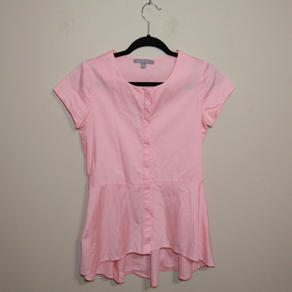 My Collection Pink Short Sleeve Peplum Blouse Extra Small - Picture 1 of 3